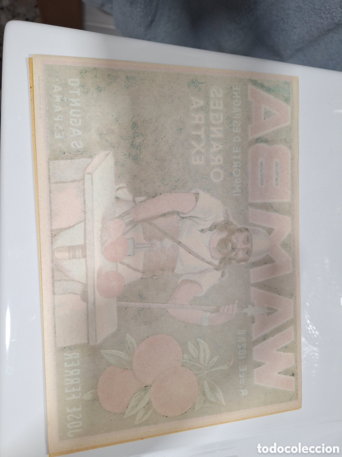 Coleccionismo de carteles: Cartelito de naranjas WAMBA. - Foto 2