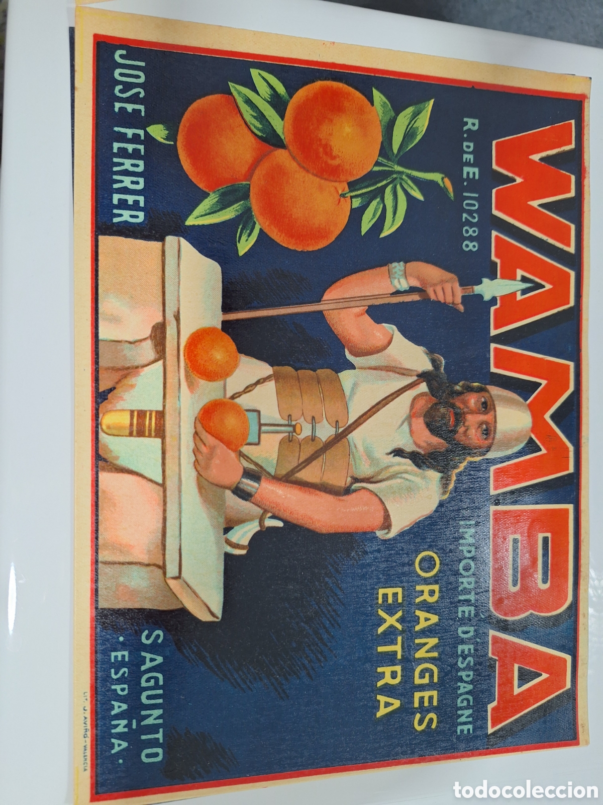 Coleccionismo de carteles: Cartelito de naranjas WAMBA. - Foto 1