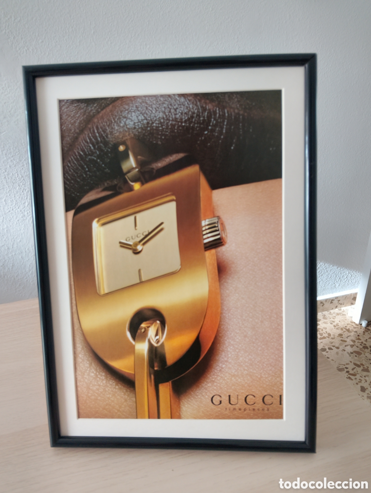 Coleccionismo de carteles: GUCCI reloj anuncio original enmarcado