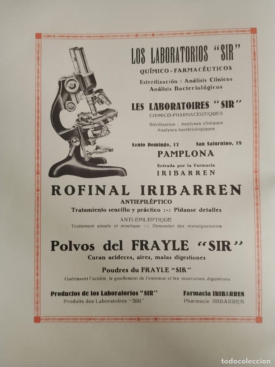 Coleccionismo de carteles: FARMACIA DE J.NAVASCUES PAMPLONA / DR.JOAQUIN ECHARTE PARTOS HOJA REVISTA A&Ntilde;O 1931-1932