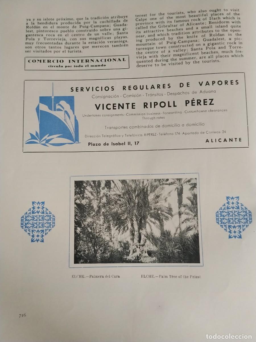 Coleccionismo de carteles: SERVICIOS REGULARES DE VAPORES VICENTE RIPOLL PEREZ ALICANTE HOJA REVISTA A&Ntilde;O 1931-1932