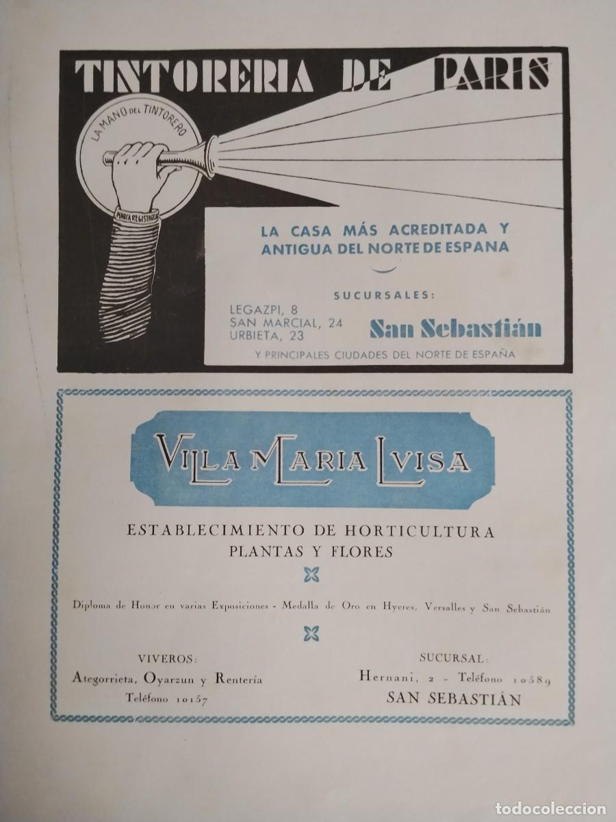 Coleccionismo de carteles: TINTORERIA DE PARIS / VILA MARIA LUISA PLATAS FLORES SAN SEBASTIAN HOJA REVISTA A&Ntilde;O 1931-1932