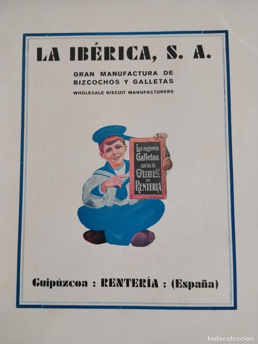 Coleccionismo de carteles: LA IBERICA S.A. FABRICA BIZCOCHOS Y GALLETAS RENTERIA GUIPUZCOA HOJA REVISTA A&Ntilde;O 1931-1932