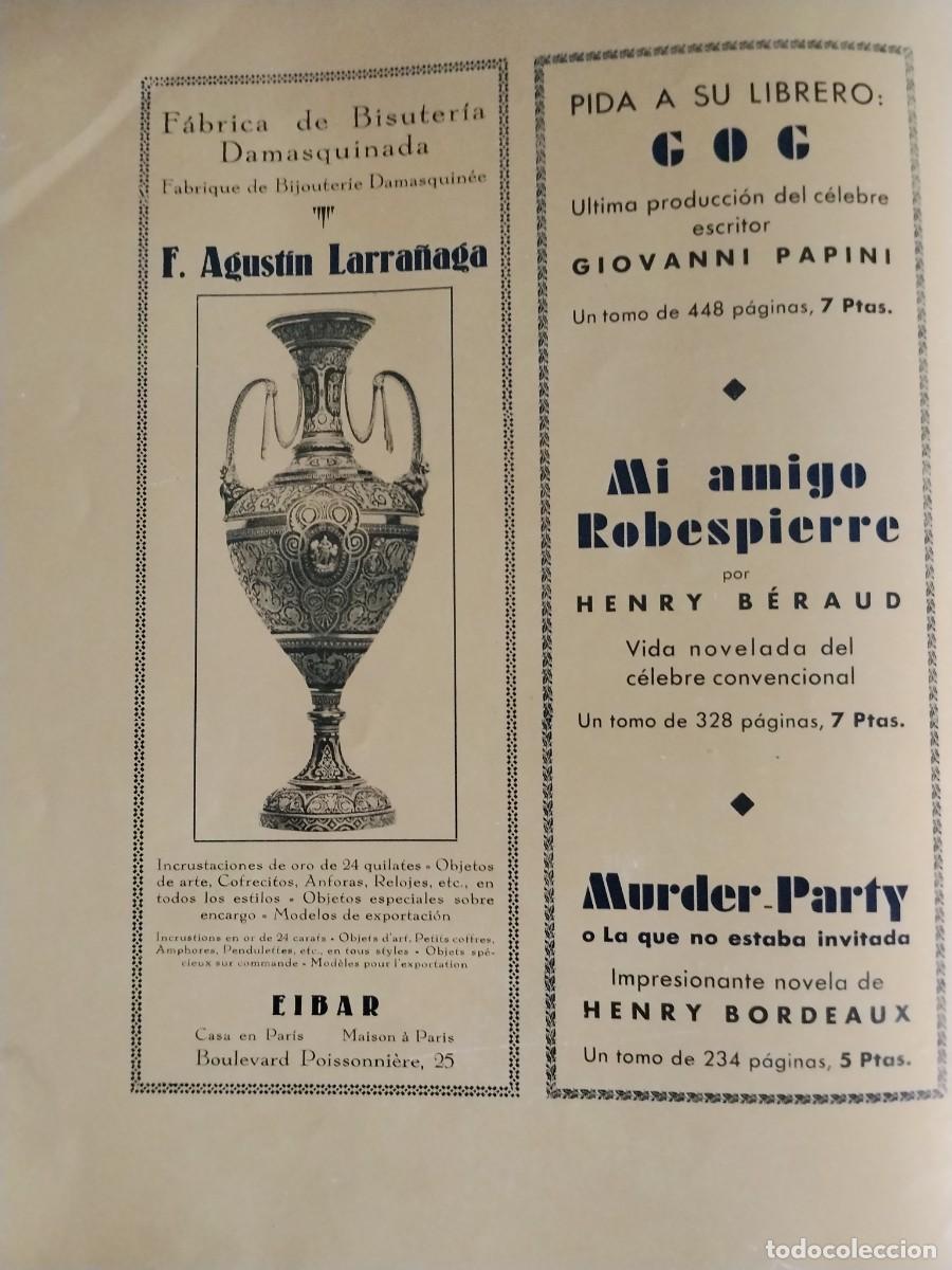 Coleccionismo de carteles: FABRICA BISUTERIA DAMASQUINADA F.AGUSTIN LARRA&Ntilde;AGA ORO 24 QUILATES EIBAR 1931-1932