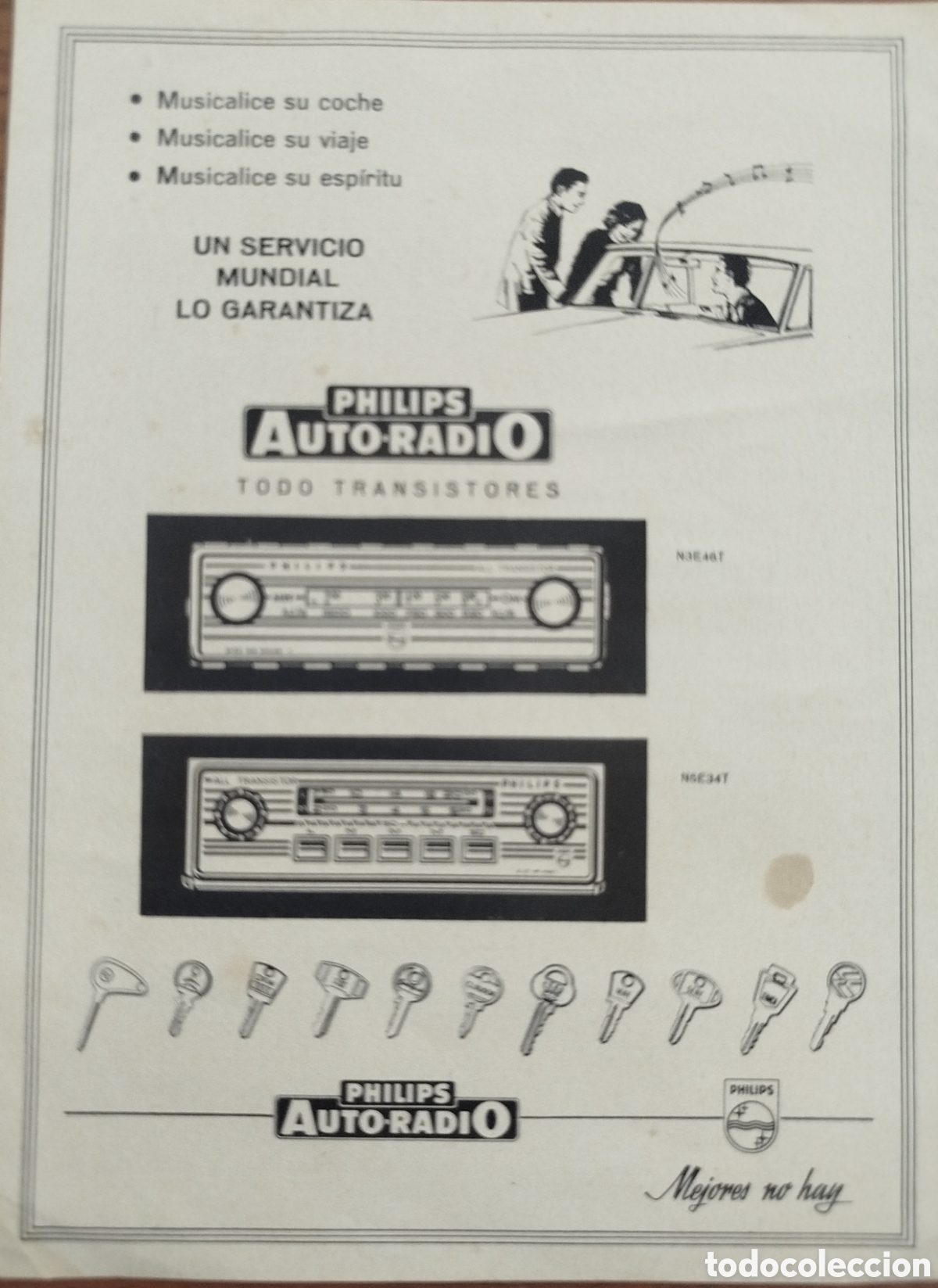 Coleccionismo de carteles: ​Publicidad Folleto Philips 1967 &ndash; Autorradio, Tocadiscos (AG 4000/NG 4050) y TV