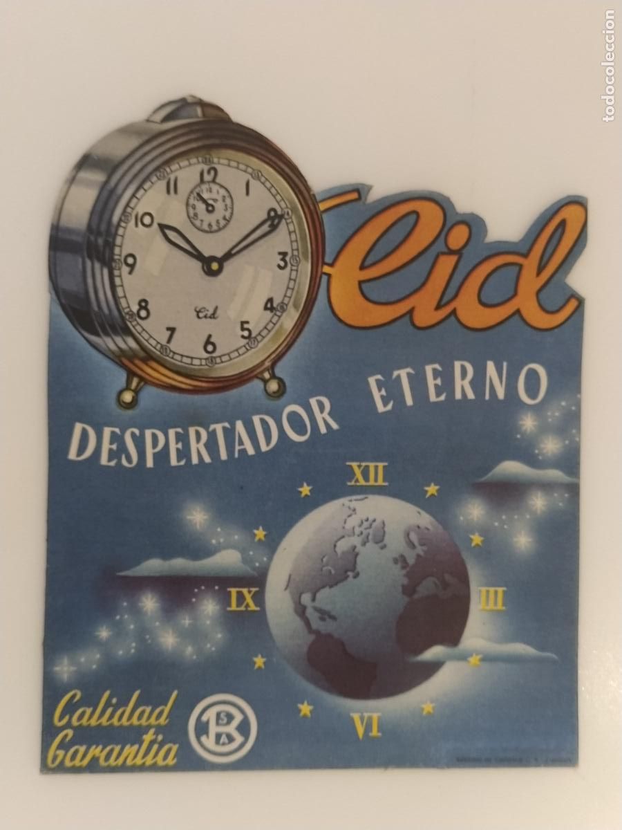 Coleccionismo de carteles: RELOJ CID DESPERTADOR ETERNO - DISPLAY CARTEL ANTIGUO TROQUELADO -VER FOTOS