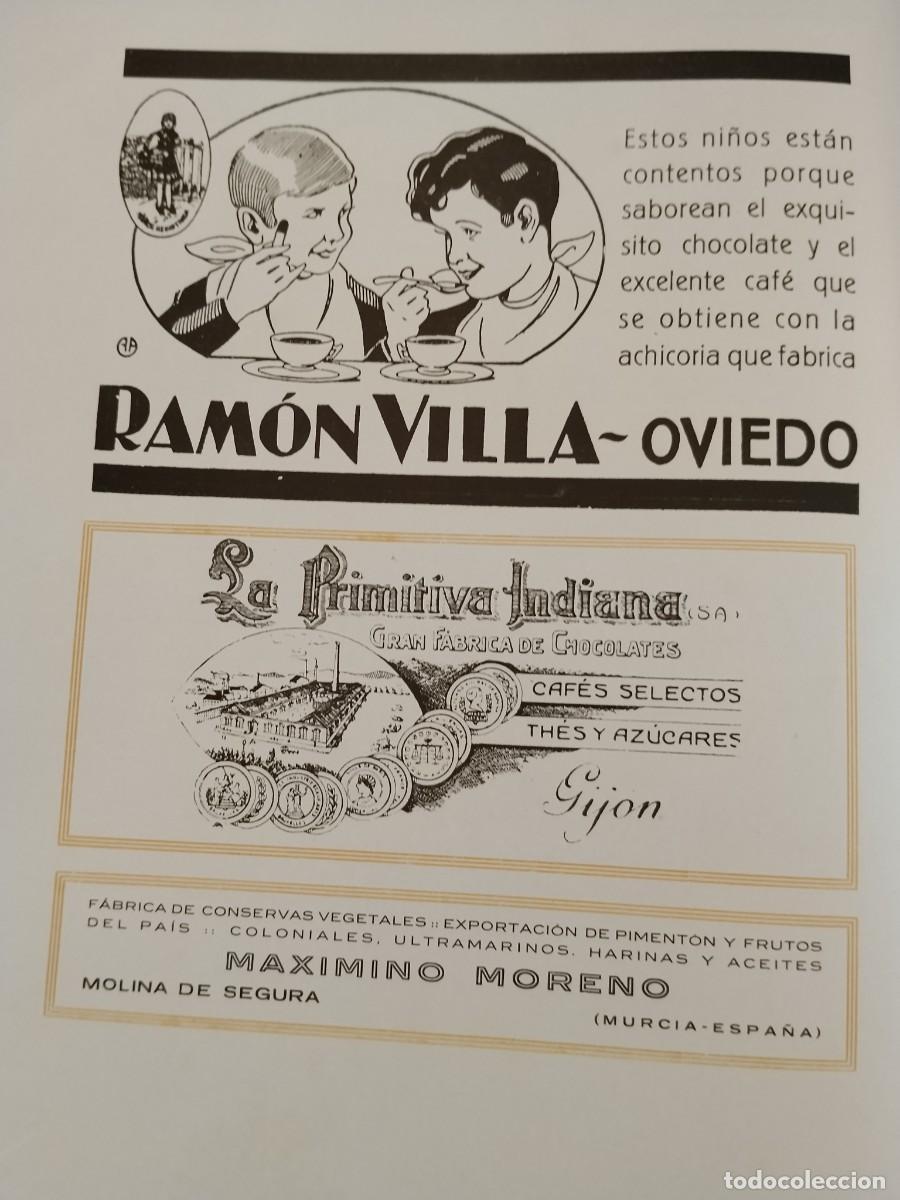 Coleccionismo de carteles: GRAN FABRICA DE CHOCOLATES LA PRIMITIVA INDIANA GIJON / ACHICORIA RAMON VILLA OVIEDO HOJA 1931-1932