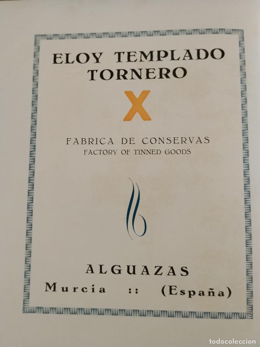 Coleccionismo de carteles: FABRICA DE CONSERVAS ELOY TEMPLADO TORNERO ALGUAZAS MURCIA HOJA A&Ntilde;O 1931-1932