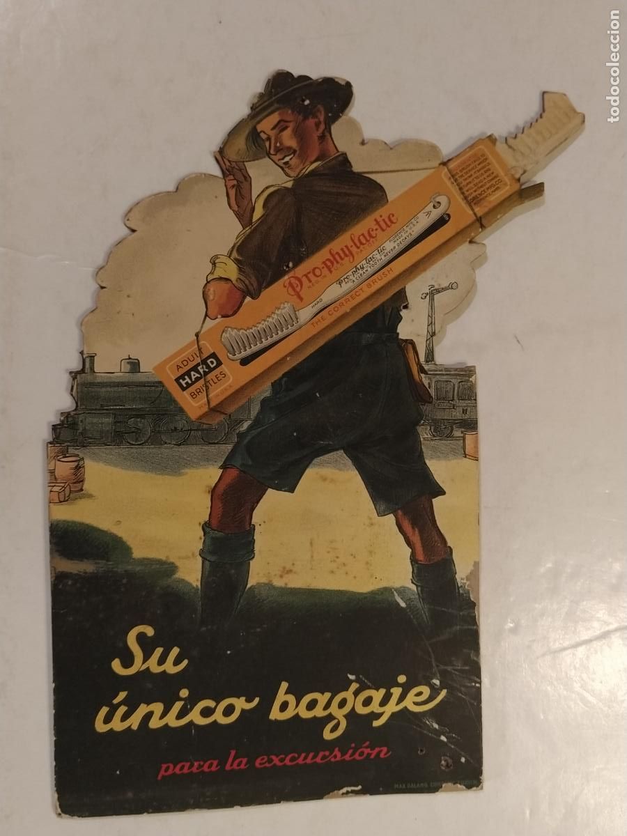 Coleccionismo de carteles: PRO PHY LAC TIC - CEPILLO DE DIENTES - DISPLAY - CARTEL PUBLICIDAD TROQUELADO ANTIGUO - BOY SCOUT