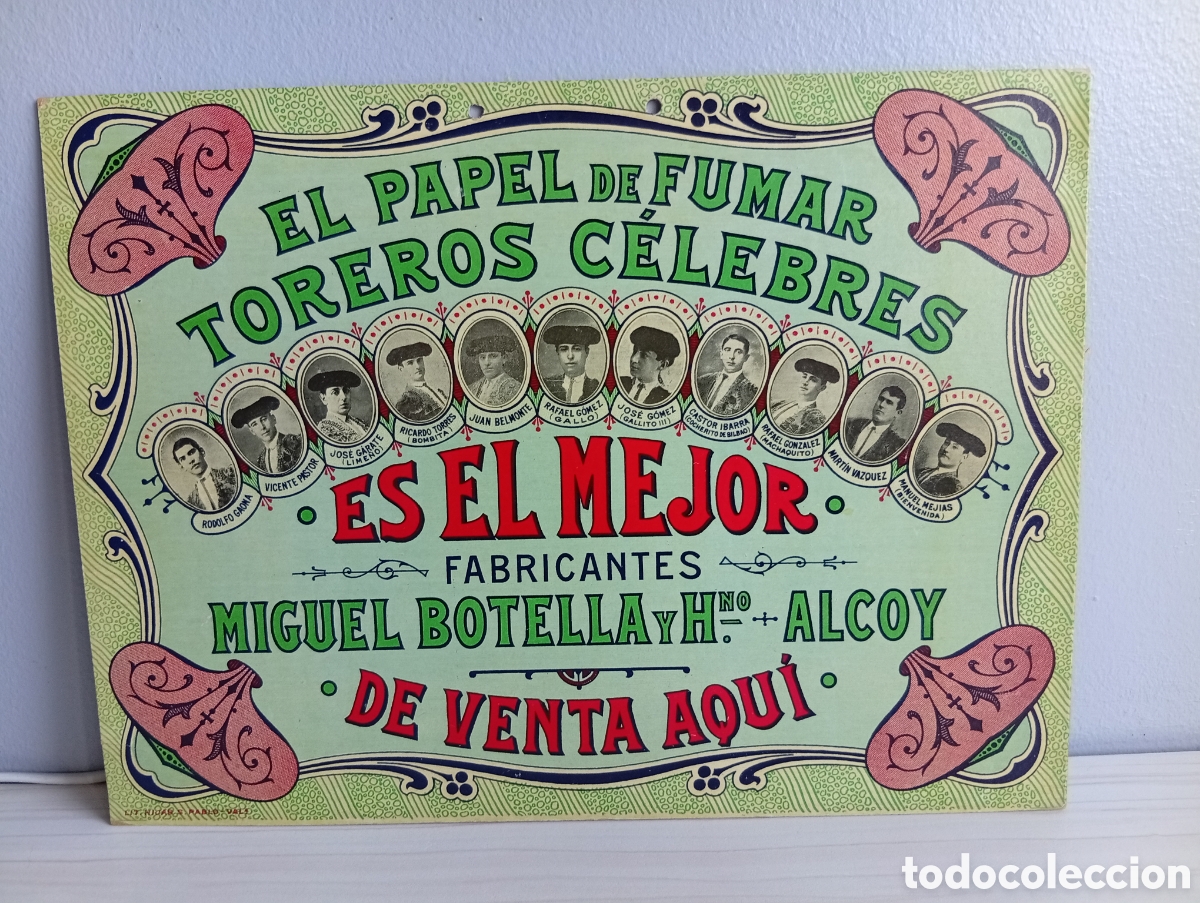 Coleccionismo de carteles: Toreros c&eacute;lebres, el papel de fumar.