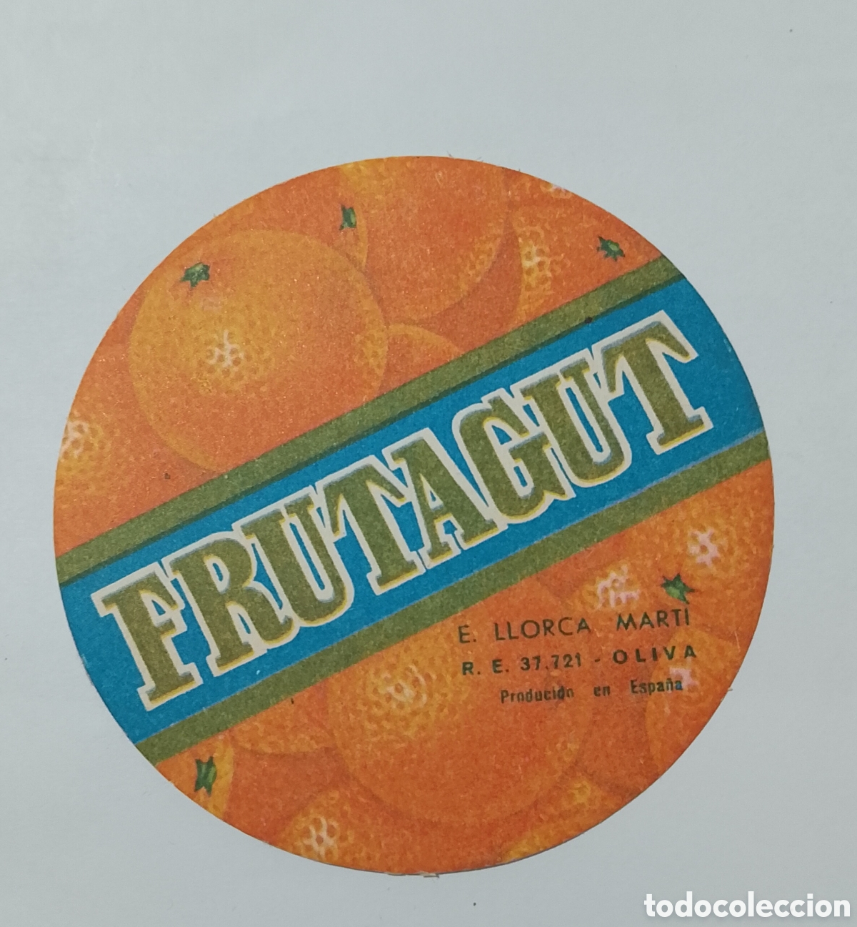 Coleccionismo de carteles: Antigua etiqueta de naranjas Frutagut