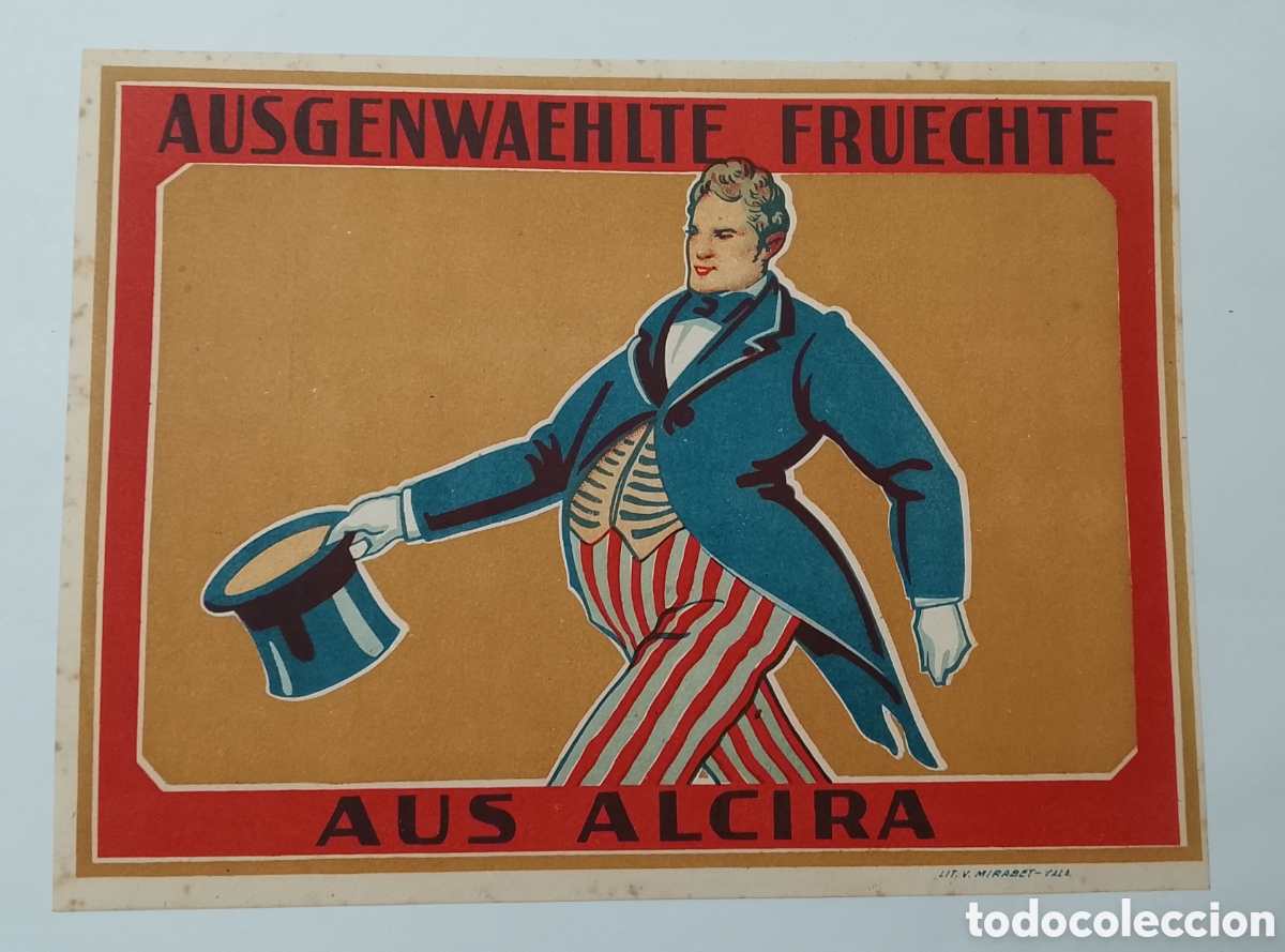 Coleccionismo de carteles: Antigua etiqueta de naranjas Alcira