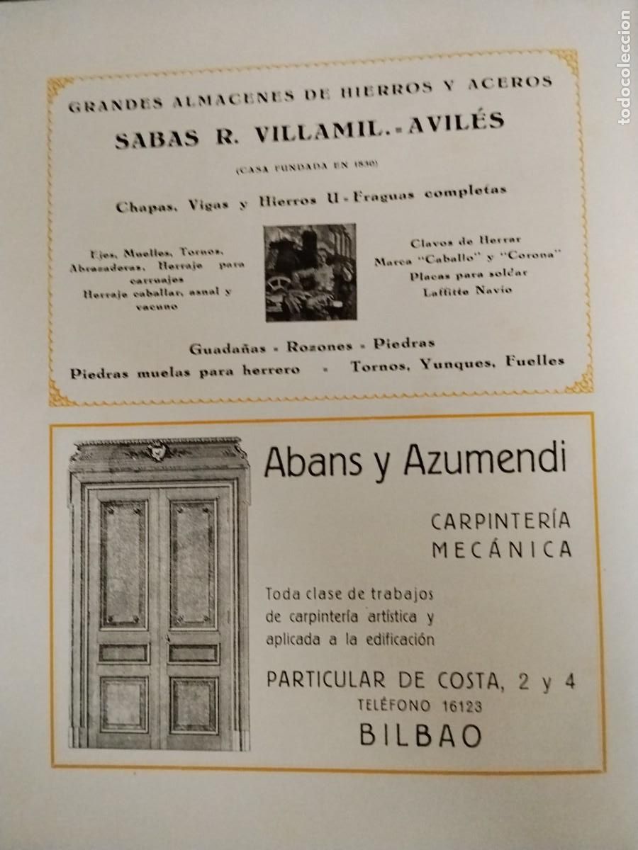 Coleccionismo de carteles: CARPINTERIA MECANICA ABANS Y AZUMENDI BILBAO HOJA REVISTA A&Ntilde;O 1931-1932