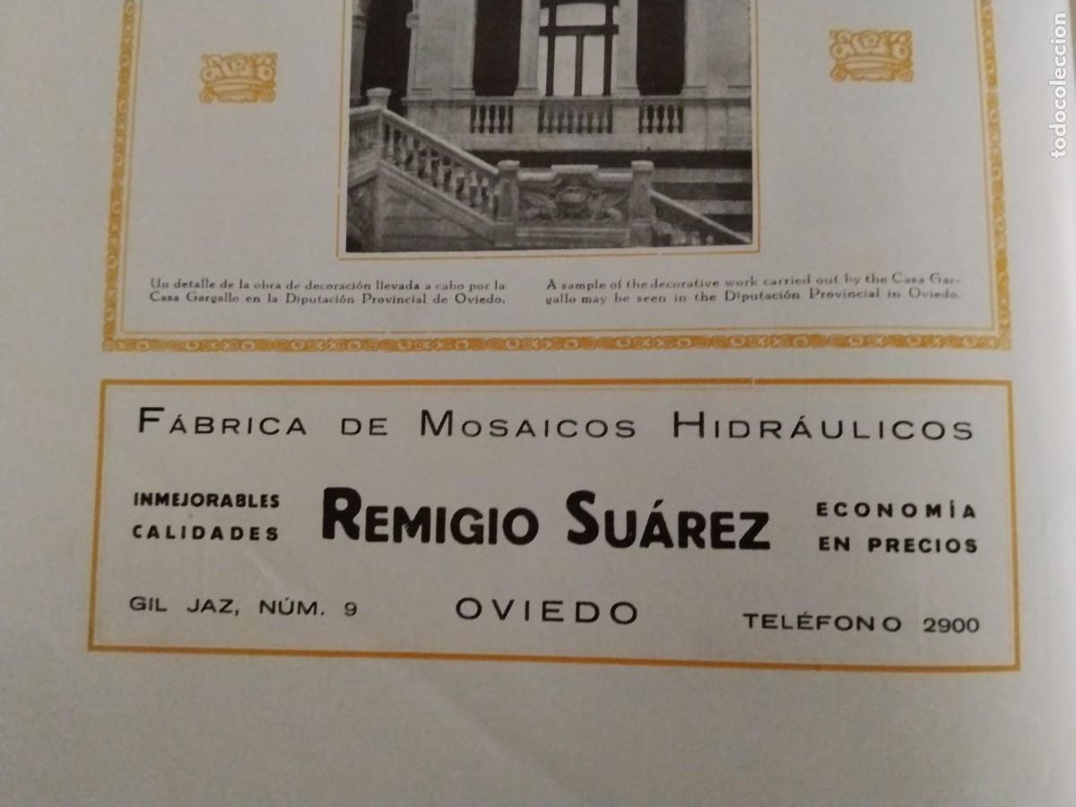 Coleccionismo de carteles: FABRICA DE MOSAICOS HIDRAULICOS REMIGIO SUAREZ OVIEDO HOJA REVISTA AN̈O 1931-1932