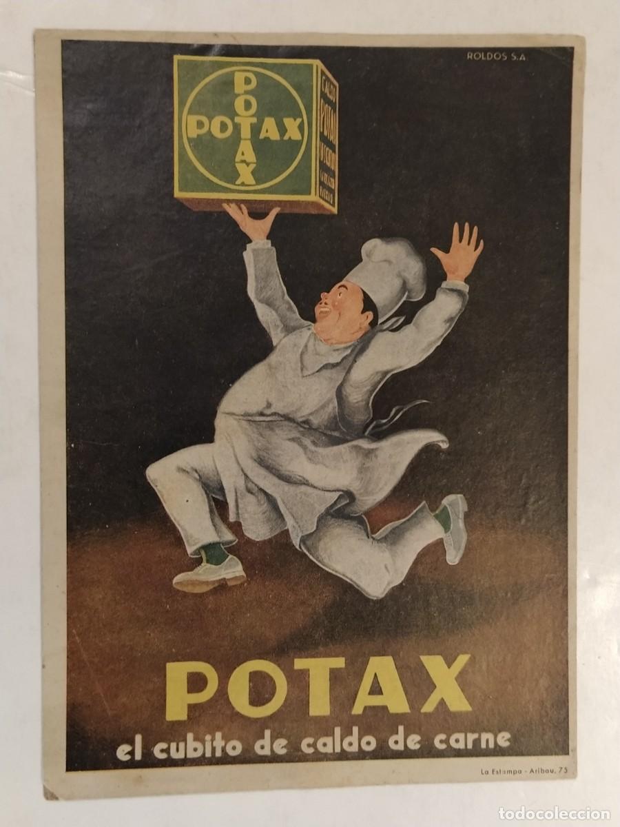 Coleccionismo de carteles: POTAX CUBITOS DE CALDO DE CARNE - CARTEL ANTIGUO - CART&Oacute;N - PUBLICIDAD - VER FOTOS