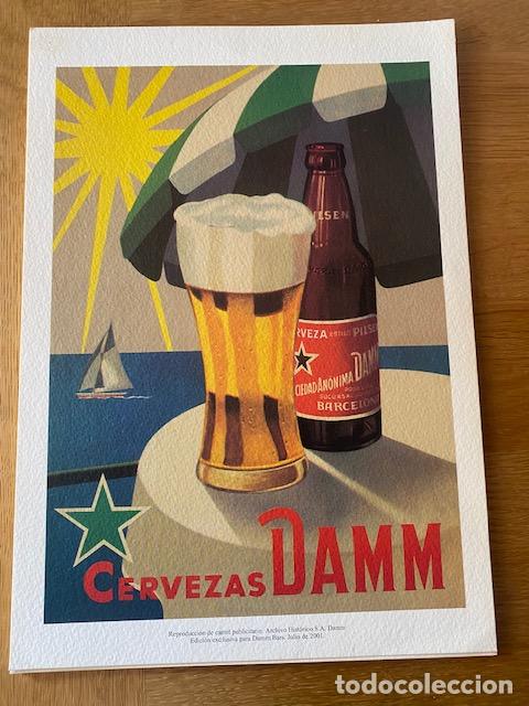 Coleccionismo de carteles: CERVEZAS DAMM ,REPRODUCCION DE CARTEL PUBLICITARIO, ARCHIVO HISTORICO. 2001. 29 X 21 CM.