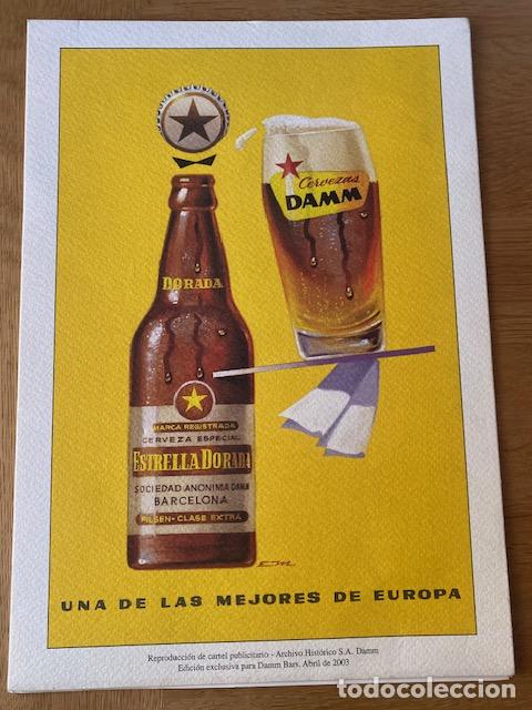 Coleccionismo de carteles: CERVEZAS DAMM ,REPRODUCCION DE CARTEL PUBLICITARIO, ARCHIVO HISTORICO. 2003. 29 X 21 CM.