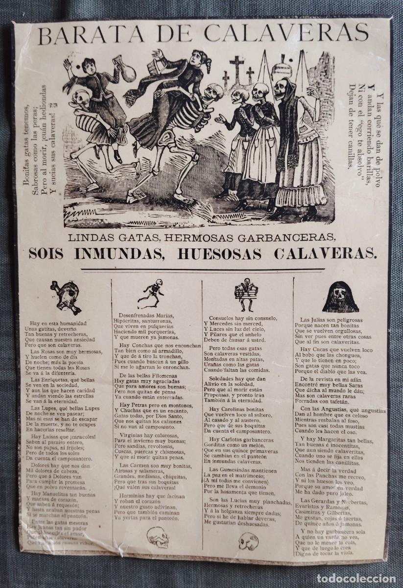 Coleccionismo de carteles: BARATA DE CALAVERAS.DIA DE LOS MUERTOS. MEJICO.ENVIO INCLUIDO