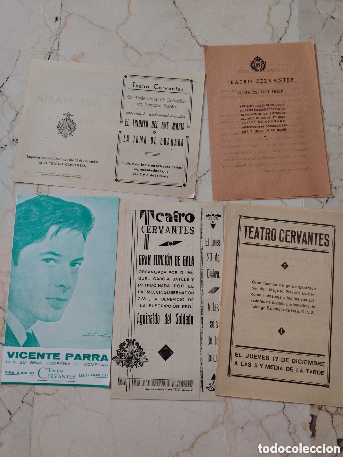 Coleccionismo de carteles: 5 folletos del teatro Cervantes de Granada