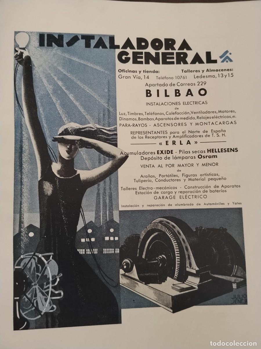 Coleccionismo de carteles: JOSE MACAZAGA CONTRATISTA DE OBRAS TEATRO CARRION BILBAO HOJA REVISTA A&Ntilde;O 1931-1932