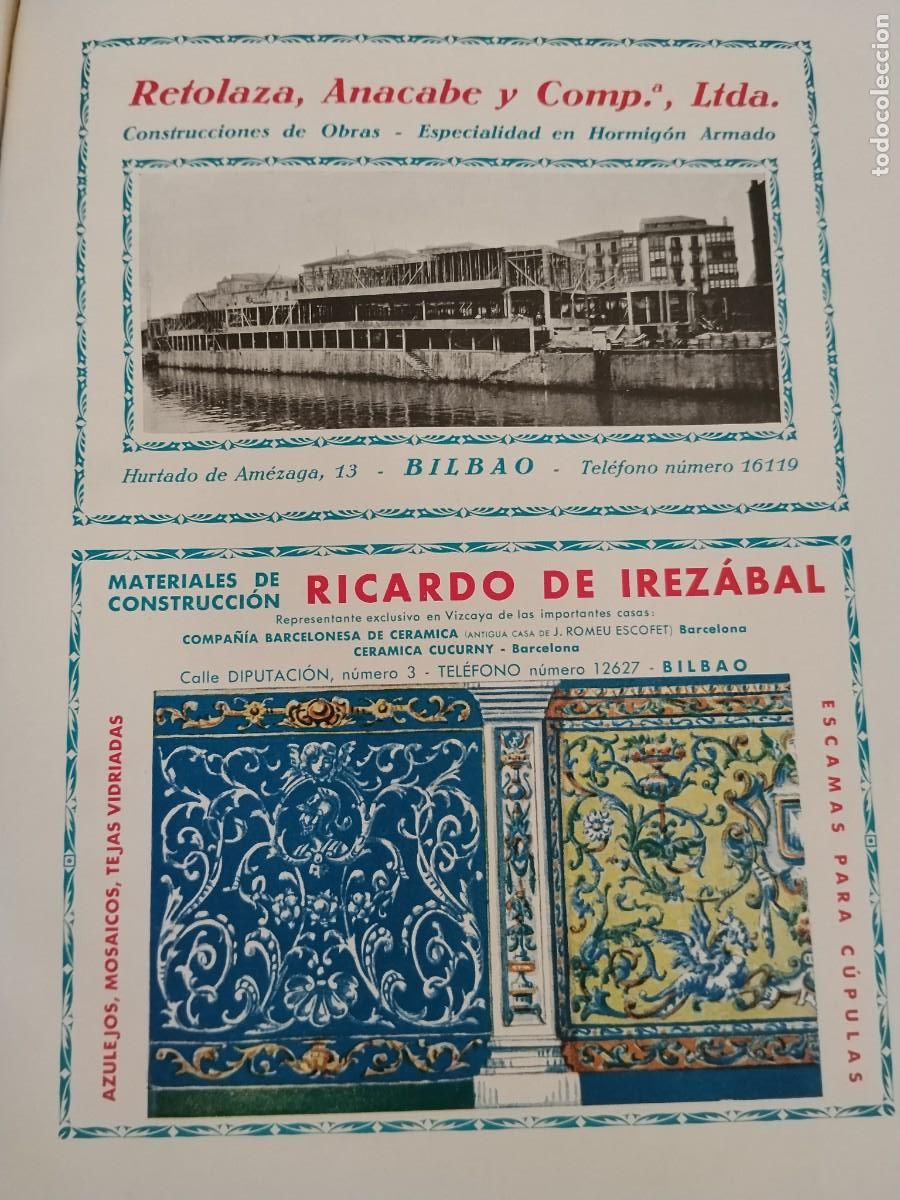 Coleccionismo de carteles: RETOLAZA ANACABE Y COMPA&Ntilde;IA CONSTRUCCIONES DE OBRAS BILBAO HORMIGON ARMADO HOJA A&Ntilde;O 1931-1932