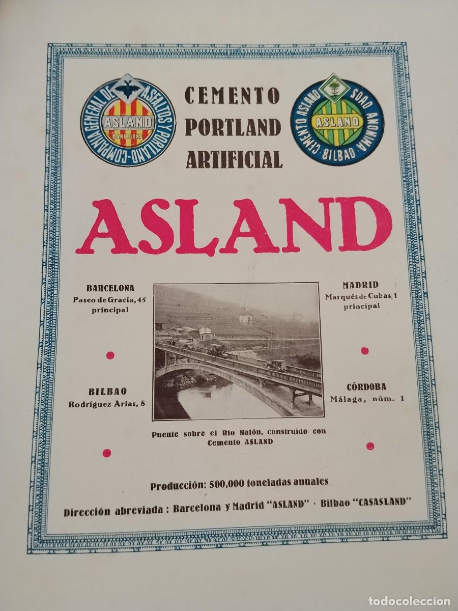 Coleccionismo de carteles: FABRICA CEMENTO PORTLAND ARTIFICIAL ASLAND ASFALTOS BARCELONA BILBAO MADRID HOJA A&Ntilde;O 1931-1932