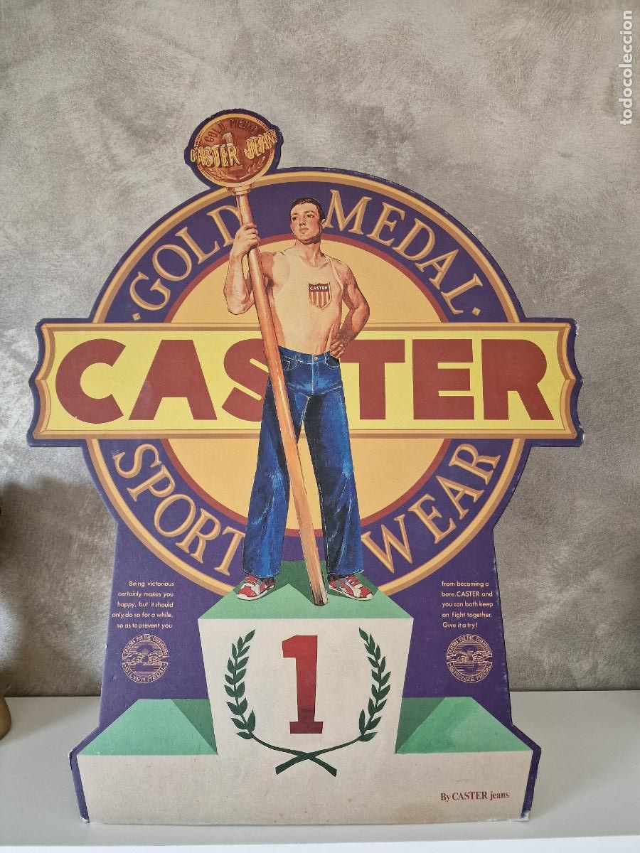 Coleccionismo de carteles: CARTEL PUBLICIDAD ROPA VAQUERA CASTER JEANS A&Ntilde;OS 80