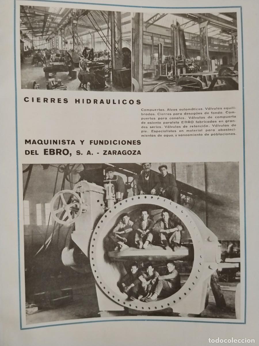 Coleccionismo de carteles: MAQUINISTAS Y FUNDICIONES DEL EBRO S.A.ZARAGOZA CIERRES HIDRAULICOS HOJA A&Ntilde;O 1931-1932