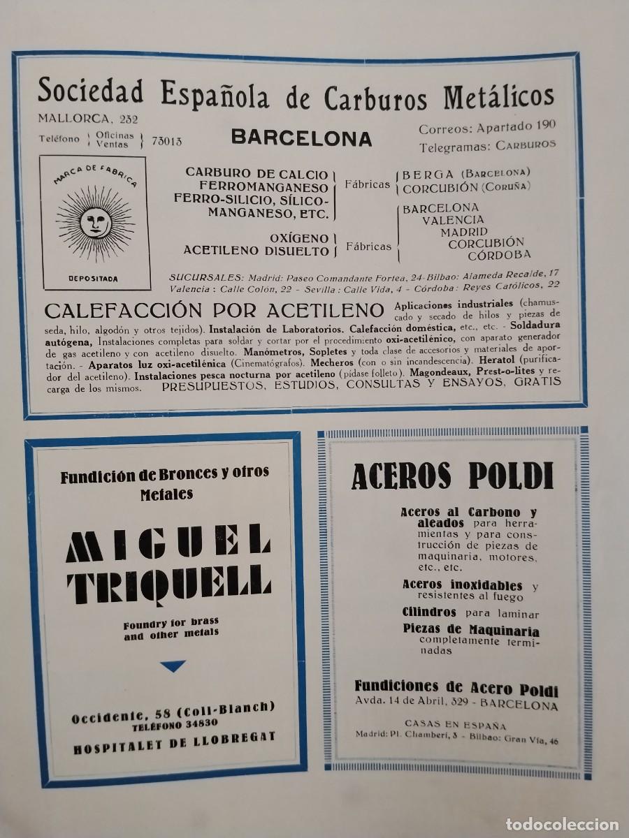 Coleccionismo de carteles: SOCIEDAD ESPA&Ntilde;OLA DE CARBUROS METALICOS CALEFACCION POR ACETILENO BARCELONA HOJA A&Ntilde;O 1931-1932