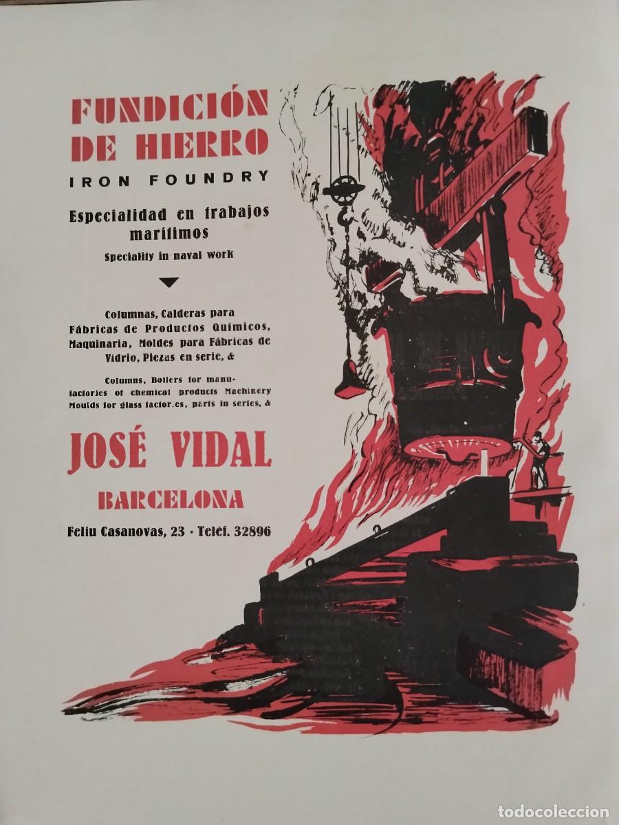 Coleccionismo de carteles: FUNDICIONES DE HIERRO JOSE VIDAL BARCELONA ESPECIALIDAD TRABAJOS MARITIMOS BARCELONA HOJA 1931-1932