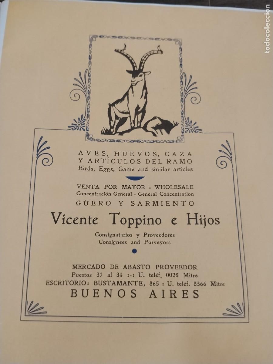 Coleccionismo de carteles: VICENTE TOPPINO E HIJOS AVES HUEVOS CAZA ARTICULOS DEL RAMO BUENOS AIRES HOJA A&Ntilde;O 1931-1932