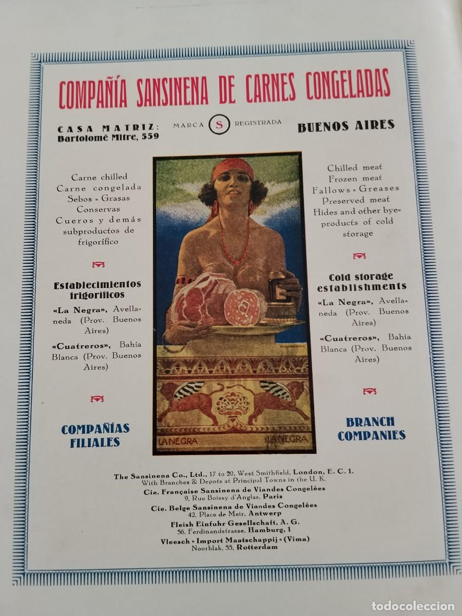 Coleccionismo de carteles: COMPA&Ntilde;IA SANSINENA CARNES CONGELADAS LA NEGRA AVELLANEDA CUATREROS BUENOS AIRES A&Ntilde;O 1931-1932