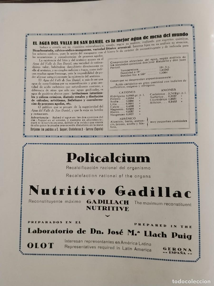 Coleccionismo de carteles: AGUA DEL VALLE SAN DANIEL MEJOR AGUA MESA DEL MUNDO E.SAGUER GIRONA HOJA A&Ntilde;O 1931-1932