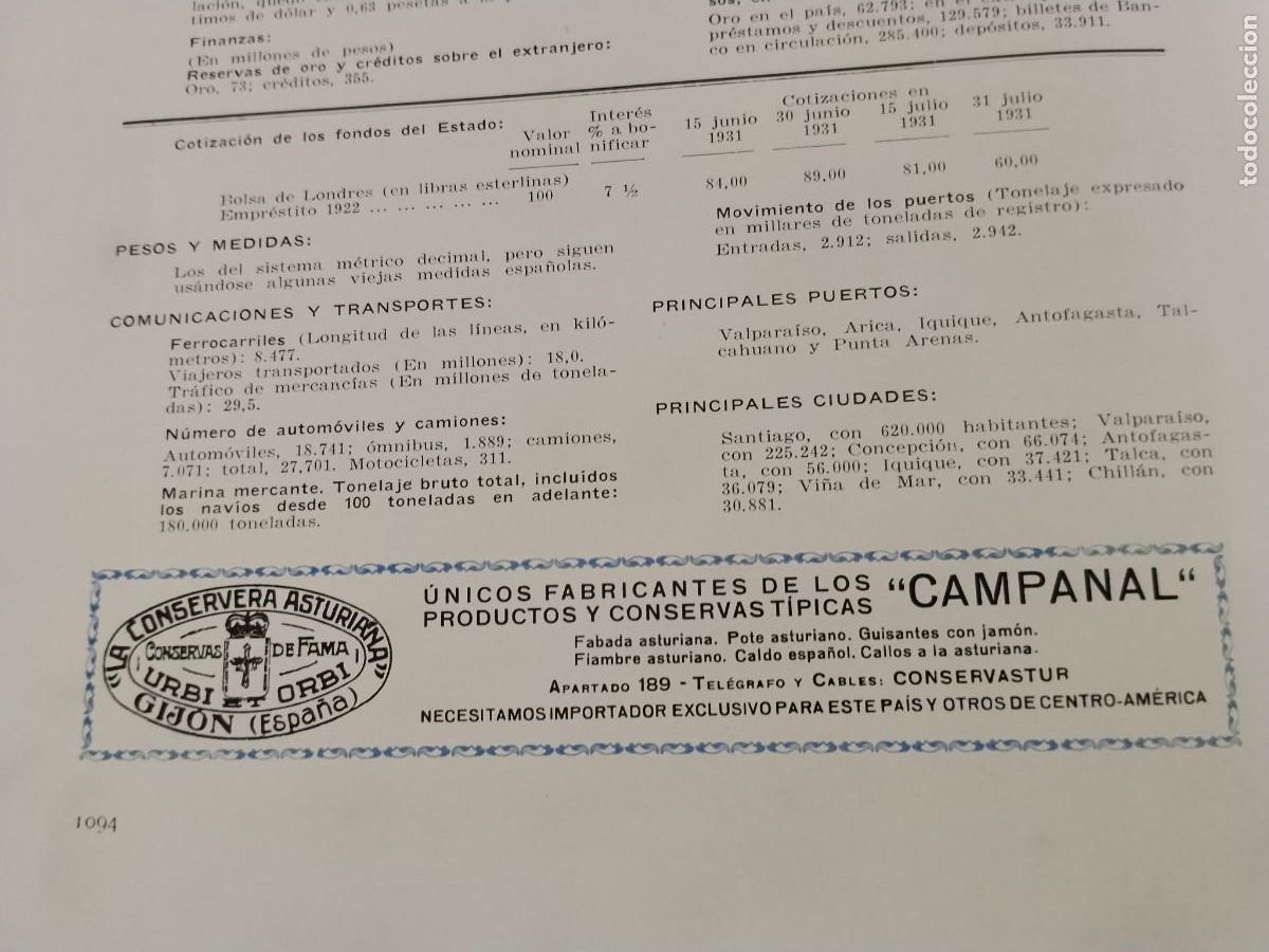 Coleccionismo de carteles: LA CONSERVERA ASTURIANA CONSERVAS DE FAMA GIJON CONSERVAS CAMPANAL FABADA HOJA A&Ntilde;O 1931-1932
