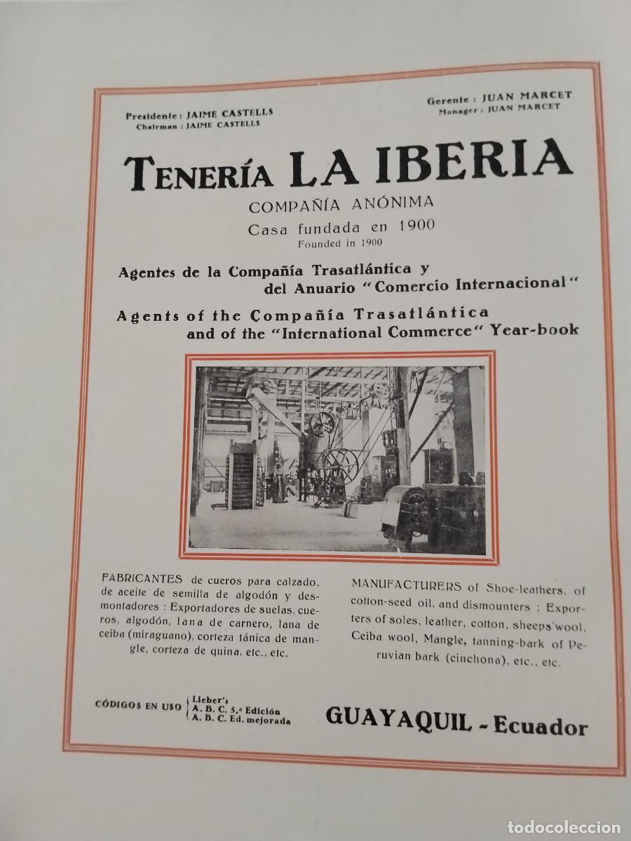 Coleccionismo de carteles: FABRICA CUERO TENERIA LA IBERIA GUAYAQUIL ECUADOR JAIME CASTELLS / JUAN MARCET HOJA A&Ntilde;O 1931-1932