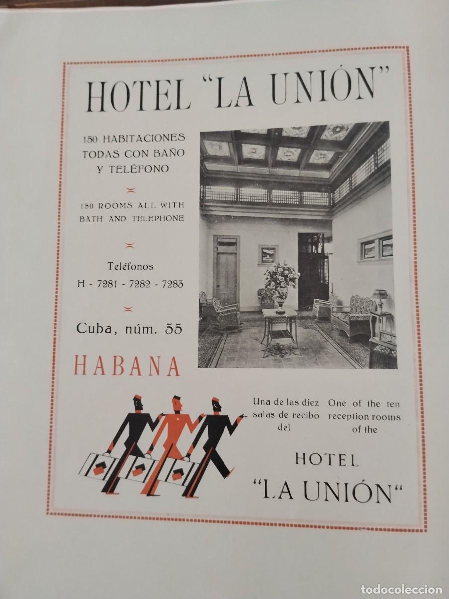 Coleccionismo de carteles: HOTEL LA UNION LA HABANA CUBA SALA DE RECIBO HOJA REVISTA A&Ntilde;O 1931-1932