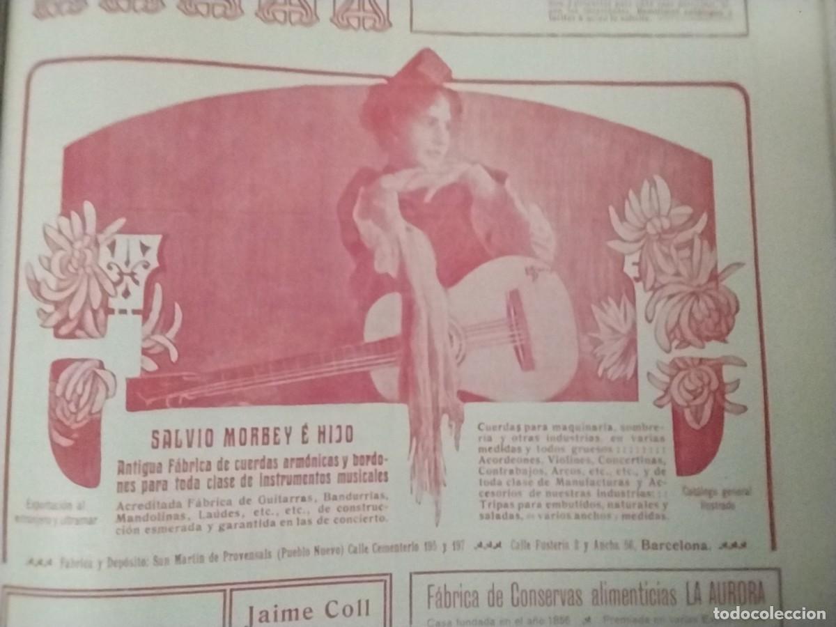 Coleccionismo de carteles: FABRICA GUITARRAS BANDURRIAS MANDOLINAS LAUDES SALVIO MORBEY E HIJO BARCELONA HOJA REVISTA A&Ntilde;O 1905