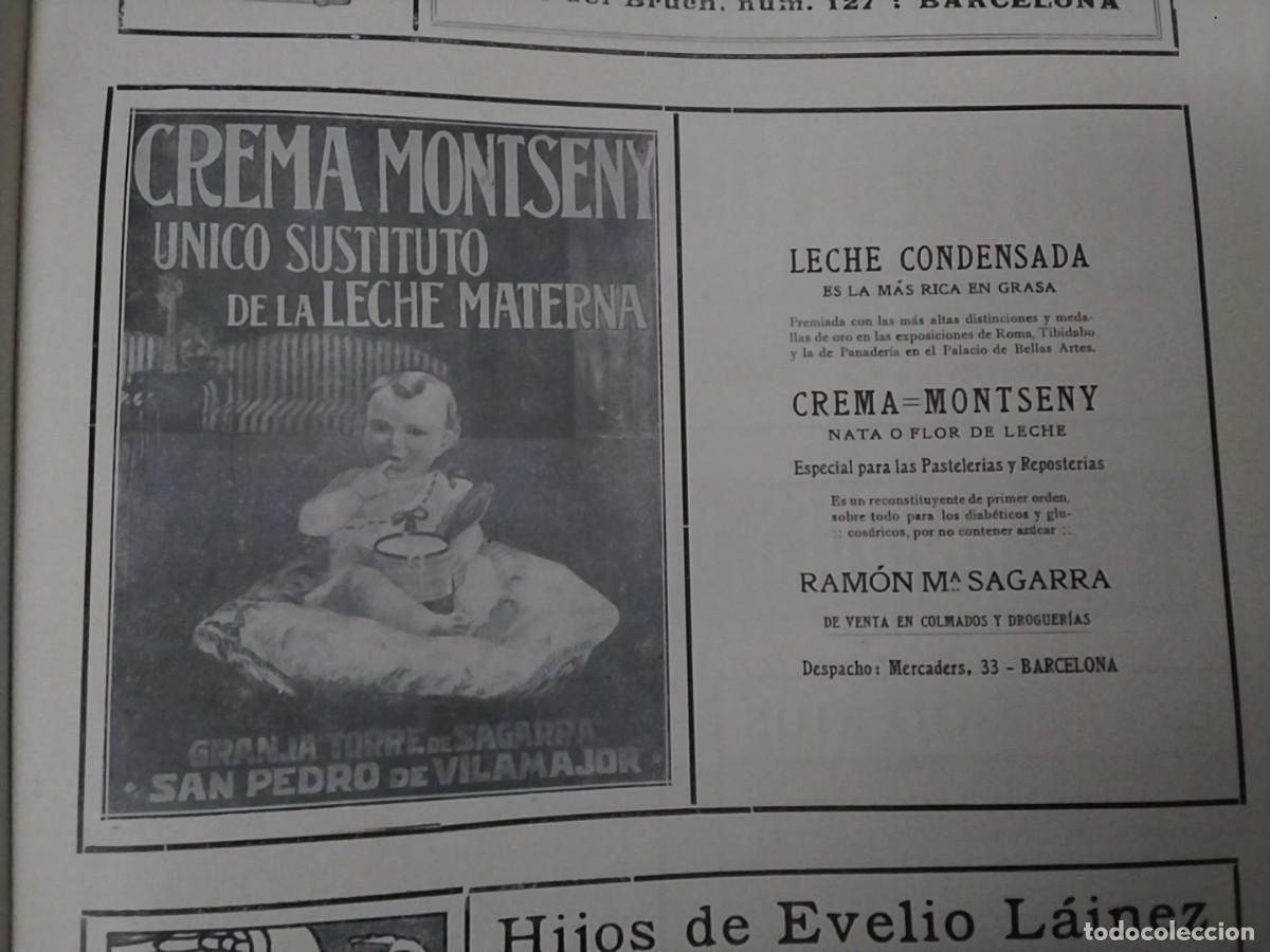 Coleccionismo de carteles: CREMA MONTSENY GRANJA TORRE DE SEGARRA SAN PEDRO VILAMAJOR LECHE MATERNA HOJA REVISTA A&Ntilde;O 1914