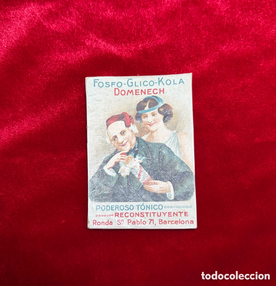 Coleccionismo de carteles: Espejo publicitario antiguo de bolsillo. Anuncio farmacia