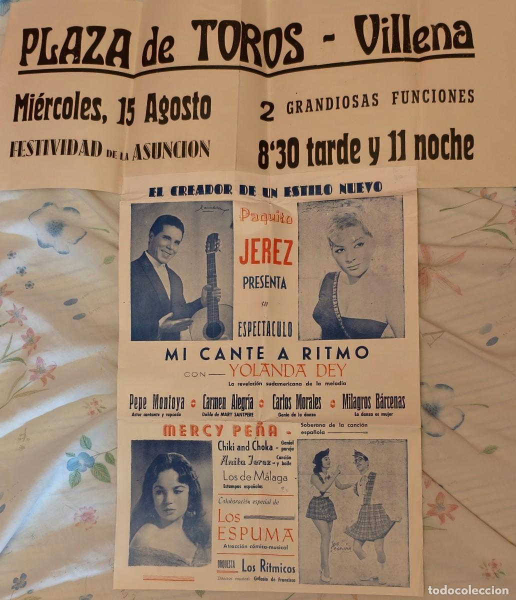 Coleccionismo de carteles: Cartel Paquito Jerez &ndash; Mi cante a ritmo &ndash; Plaza de Toros de Villena &ndash; 1962