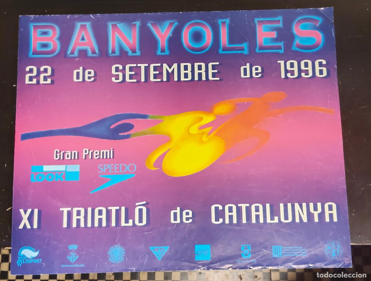 Coleccionismo de carteles: cartel poster XI Triatl&oacute; de Catalunya celebrado en Banyoles el 22 de septiembre de 1996