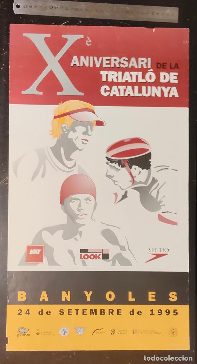 Coleccionismo de carteles: cartel poster Triatl&oacute; de Catalunya, celebrado en Banyoles el 24 de septiembre de 1995
