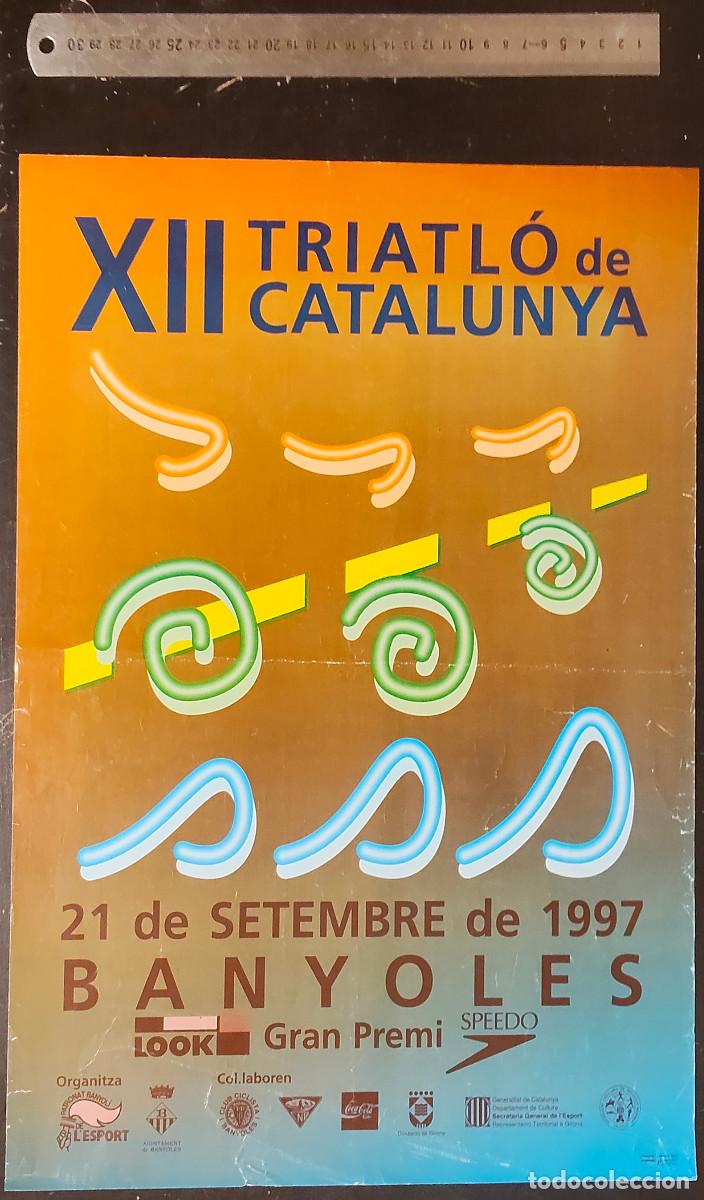 Coleccionismo de carteles: caretel - poster - XII Triatl&oacute; de Catalunya, celebrado en Banyoles el 21 de septiembre de 1997
