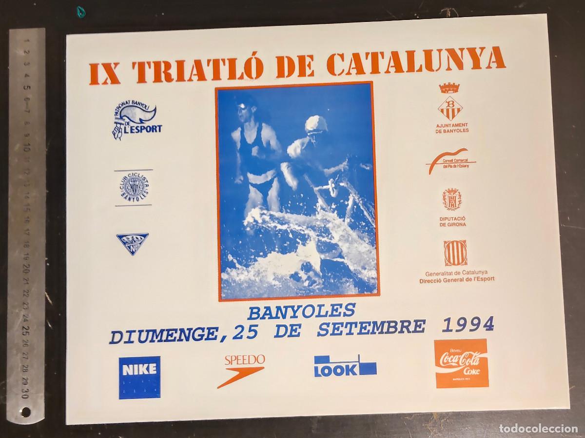 Coleccionismo de carteles: cartel poster - IX Triatl&oacute; de Catalunya, celebrado en Banyoles el domingo 25 de septiembre de 1994