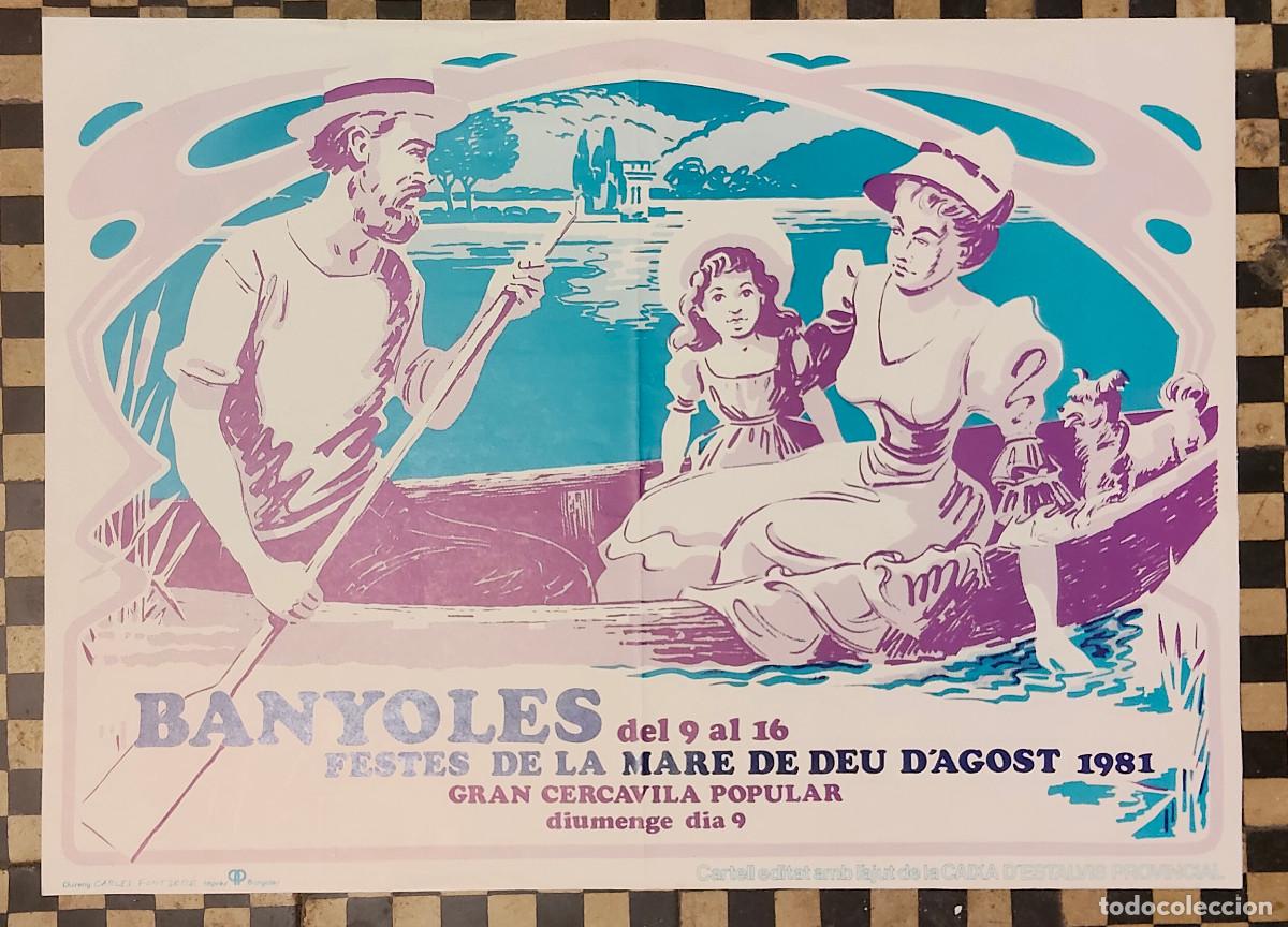 Sammeln von Plakaten: cartel Festes de la Mare de D&eacute;u d'Agost de Banyoles del a&ntilde;o 1981, ilustrado por Carles Fontser&egrave;