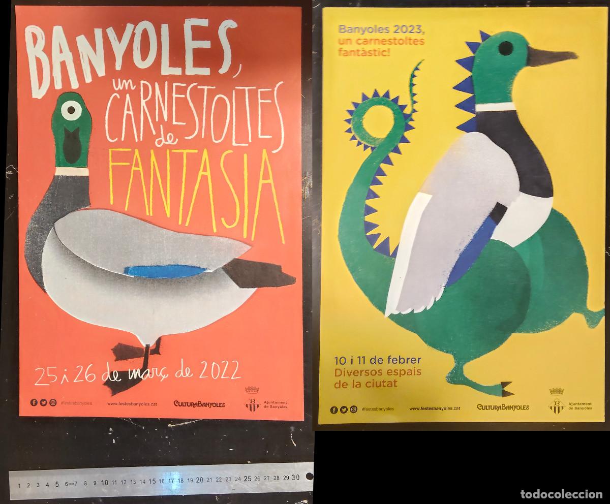 Coleccionismo de carteles: 2 posters Carnestoltes de Banyoles 2023 (Carnaval de Banyoles) - del 10 al 11 de febrero de 2023