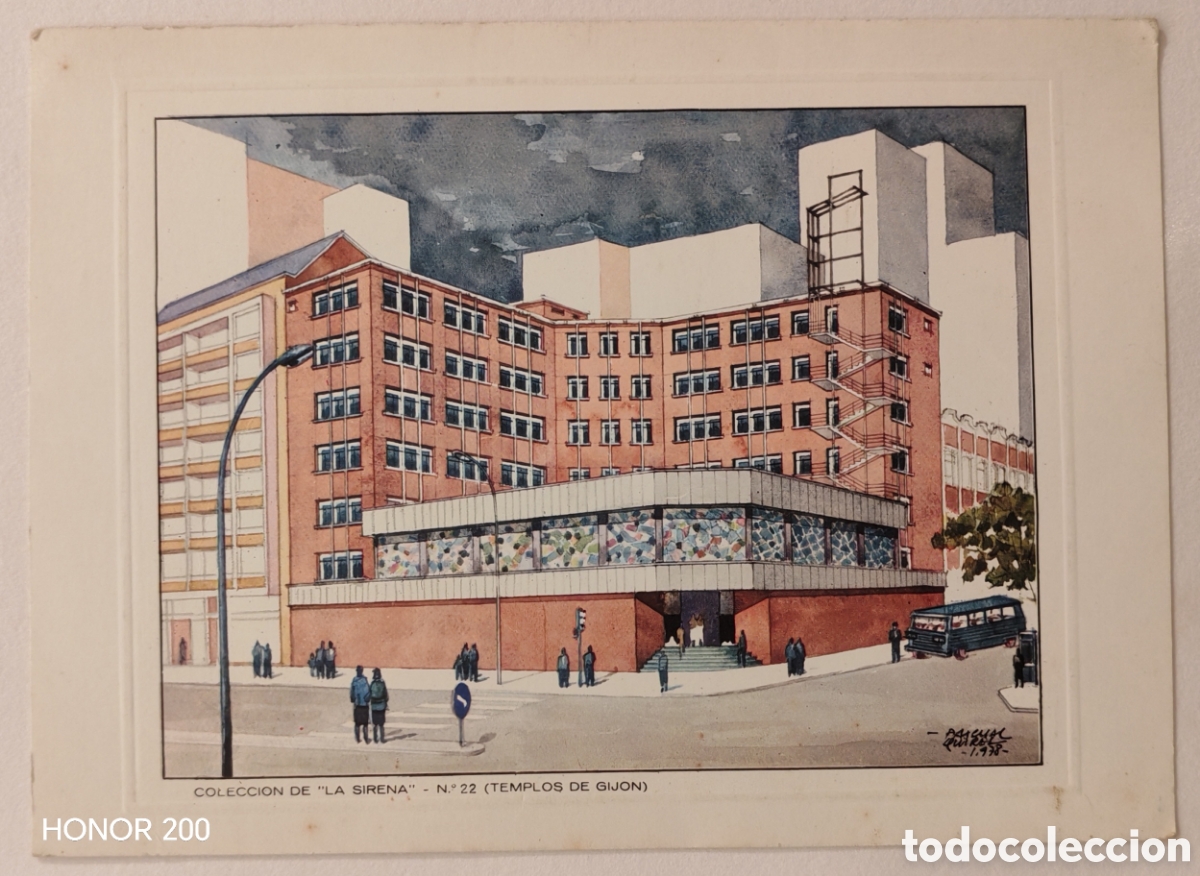 Coleccionismo de carteles: Tarjet&oacute;n Colecci&oacute;n de - Almacenes La Sirena - Templos de Gij&oacute;n N&deg;22. 1978.