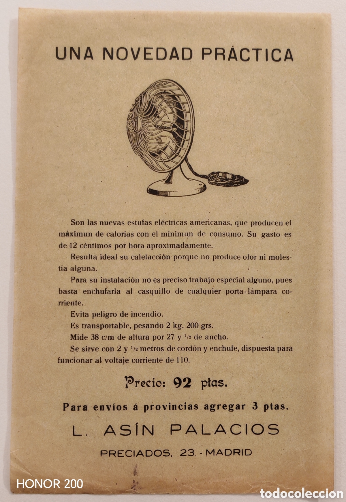 Coleccionismo de carteles: Folleto Publicitario Octavilla - Estafas El&eacute;ctricas Americanas - Madrid C.1900