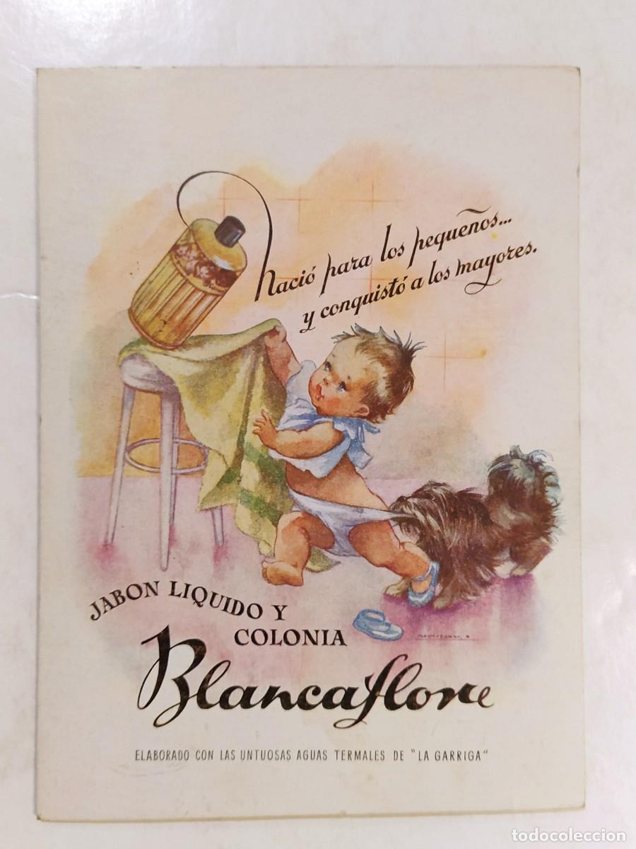 Coleccionismo de carteles: JABON LIQUIDO Y COLONIA BLANCAFLORE - CARTEL ANTIGUO - PUBLICIDAD -VER FOTOS