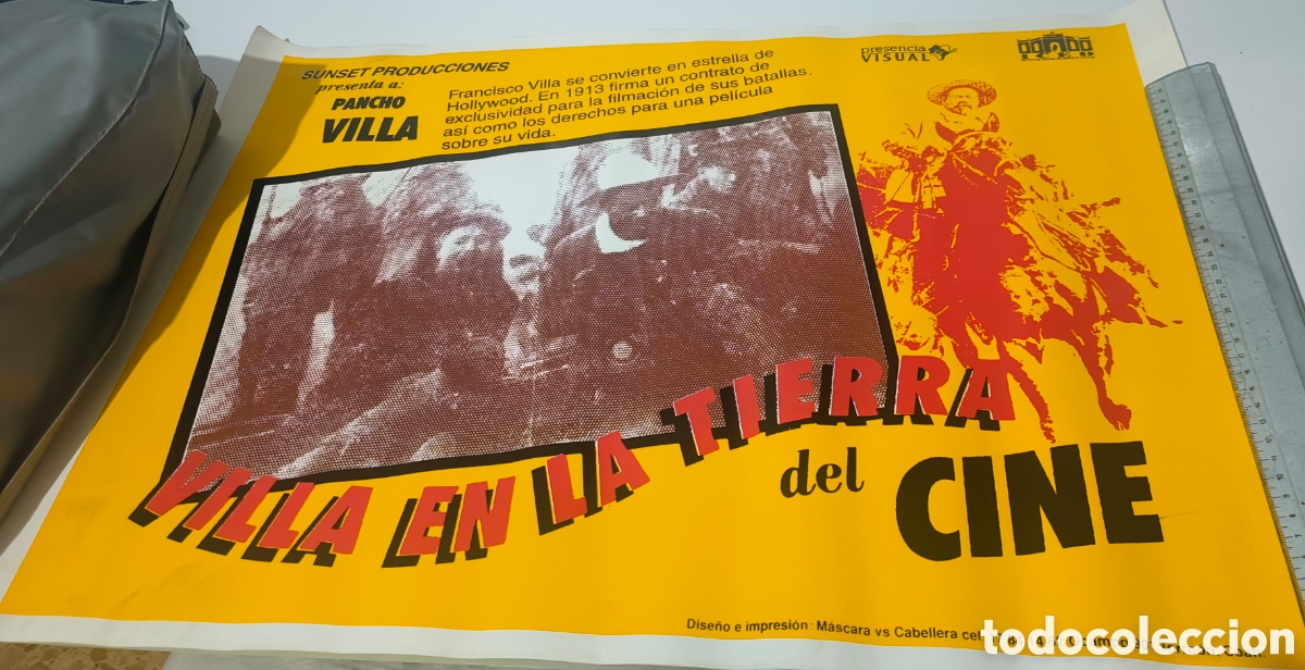 Coleccionismo de carteles: Cartel mejicano Pancho Villa en la tierra del cine